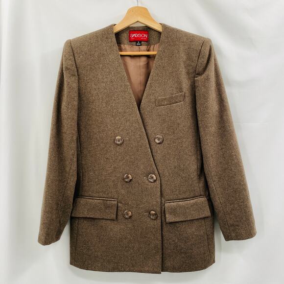 Vintage Jackets & Blazers - Vintage Session brown wool assymmetrical blazer